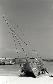The Japics Historic Image Collection: Man and boat, La Digue, Seychelles