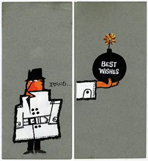 Psst: Man with bomb and Best Wishes