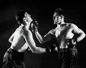 Strongman: Man in boxing match with himself