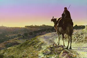 Juda: Man on a camel and horizon, Bethlehem, Juda, ?