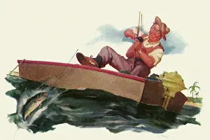 Catches: Man catches Fish
