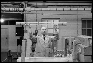 Millfield: A man checking completed glass tubes at the Wear