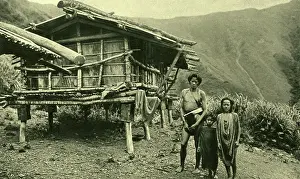 Formosa: Man and two children of an indigenous tribe, Formosa