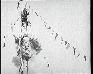 Cannisters: Man In Costume, Smoking From Cannisters On