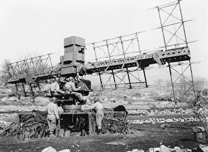 Old Fashion: A five man crew operates the SCR-268 radar