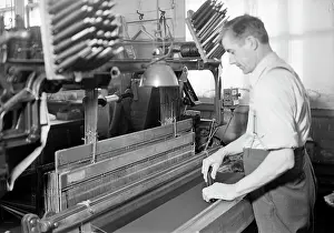Routine: Man doubling and twisting silk, 1936