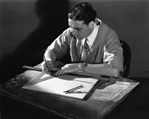 Drafting: Man At Drafting Boad