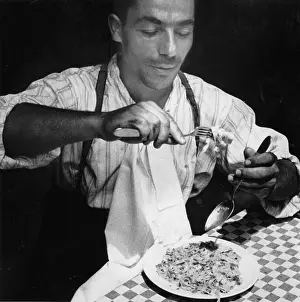 Pasta: Man eating pasta