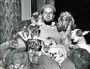 Paul Kaye: Man with a fine goatee beard surrounded by a variety of dogs