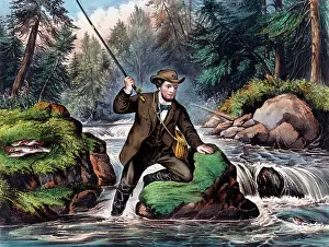Pounder: A man fishing in a river