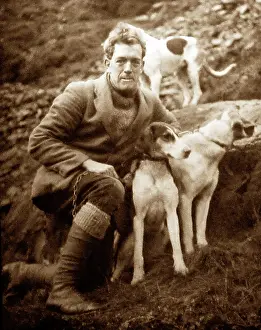 Foxhounds: man with foxhounds