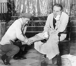Liniment: Man giving a massage to a boxer