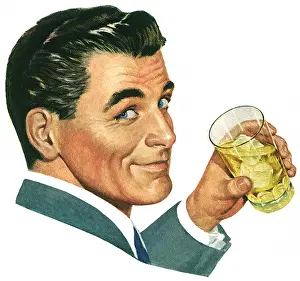 Grinning: Man with Glass