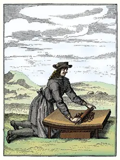 Imported: Man Grinding Cocoa Seeds, 1687