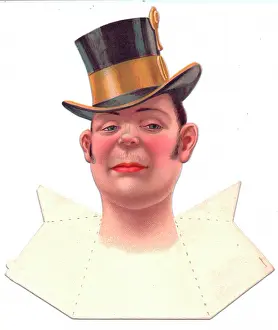 Haughty: Man in a top hat on a place card