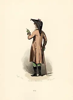 Hazelnut: Man in hazelnut colour coat with monocle