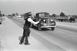 Hitchhiker: Man - hitchhiking - transportation - journey