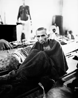 Malnutrition: man - holocaust - concentration camp - WW2