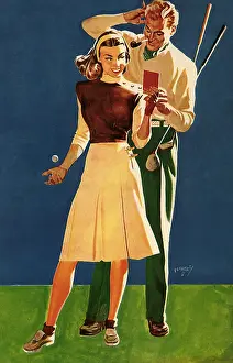 Impressed: Man impressed by Woman's Golf Score