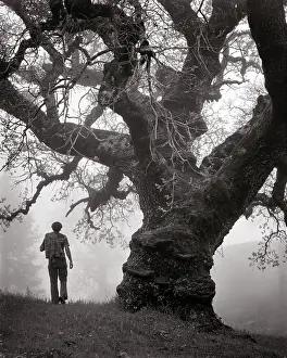 Gnarled: Man Jacket over his Should Back View Walking Standing