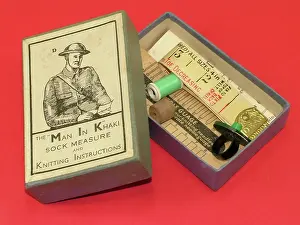 Kits: Man in Khaki WW1 sock knitting kit box and instructions