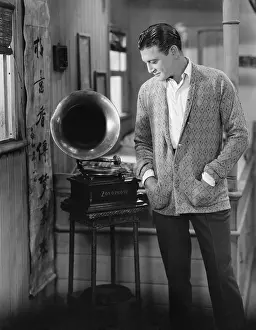 Phonographs: Man listening to phonograph