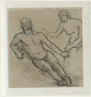 Charcoal: Man lying on the floor