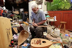 Uludag: Man making musical instruments, Bursa, Turkey