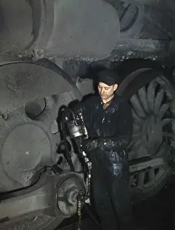 Roundhouse: Man, occupations, railroad, World War II