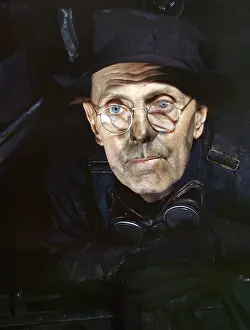 Roundhouse: Man, occupations, railroad, World War II