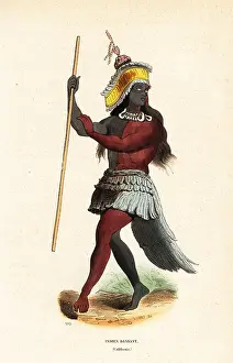 Cowrie: Man of the Ohlone or Costanoan people dancing