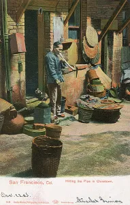 Opium: Man with pipe, Chinatown, San Francisco, California, USA