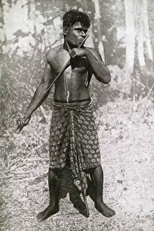 Caledonian: Man playing a flute, New Caledonia, south west Pacific