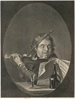 Tipple: Man playing violin and drinking at the same time