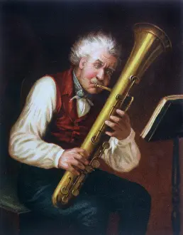 Ophicleide: MAN PLAYS OPHICLEIDE