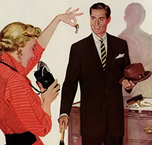 Devote: Man Poses For Snapshot