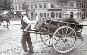 Pushcart: Man with pushcart