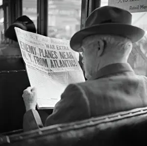 Man - Reading - Newspaper - WWII