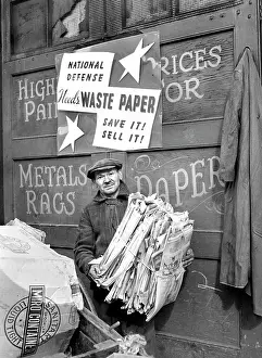 Junkyard: Man - recycling - war effort - WW2