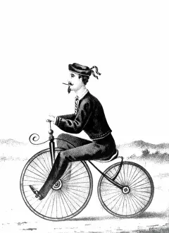 Velocipede: Man Riding Velocipede, 1869