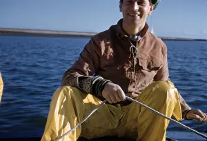 Oilskins: Man sailing in Essex
