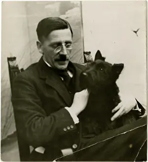 Pince: Man with Scots terrier