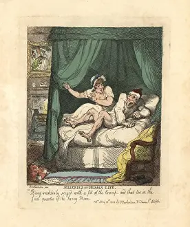 Miseries: Man seized by leg cramp in the honeymoon bed
