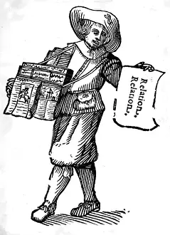 Relation: Man selling the Relation, first weekly newspaper