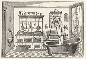 Showering: Man Showering - Kitchen