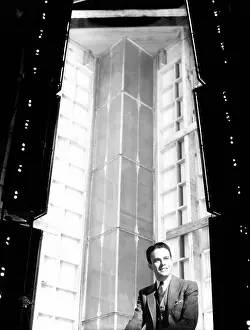Audition: Man sitting on stage set