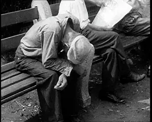 Slumping: Man Slumping on a Bench
