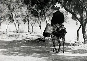 The Japics Historic Image Collection: Man on small donkey, Greece