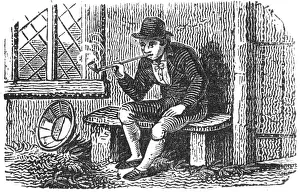 Smokes: Man smoking a clay pipe, c.1810