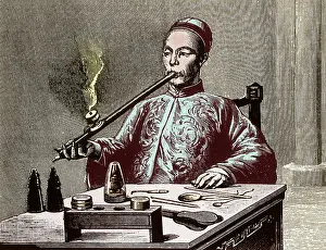 Opium: Man Smoking Opium